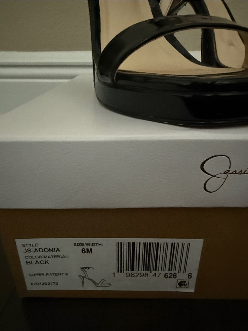 Jessica Simpson Black Patent Platform Slingback Sandals - Picture 2 of 13
